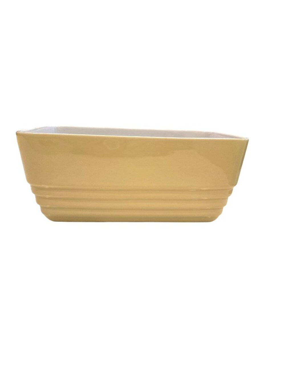 Hall China Westinghouse Art Deco Yellow Rectangular Glass Refrigerator Dish Loaf